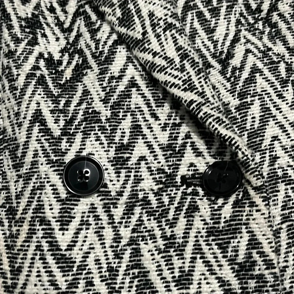 Banana Republic Black and White Chevron Print Jaquard Coat Jacket Size XS - Picture 6 of 9